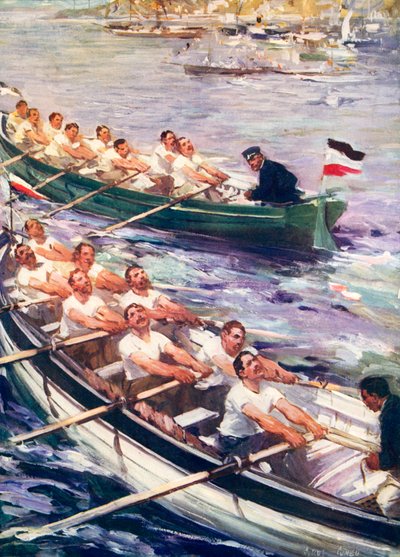 Carrera de remo entre británicos y alemanes de Cyrus Cuneo