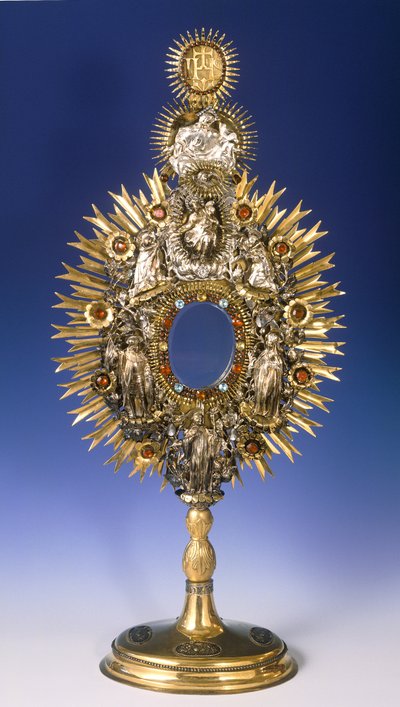 Custodia barroca (plata con joyas incrustadas y dorado) de Czech School
