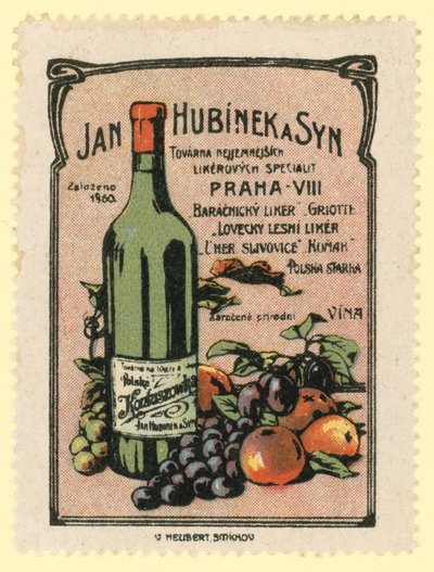 Vinos y licores de Jan Hubinek e Hijo de Czech School