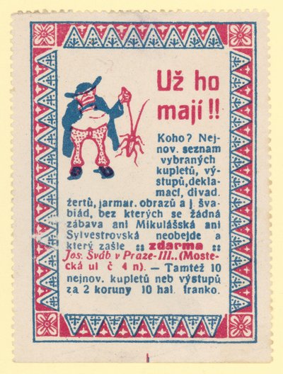 Hombre sosteniendo un insecto de Czech School