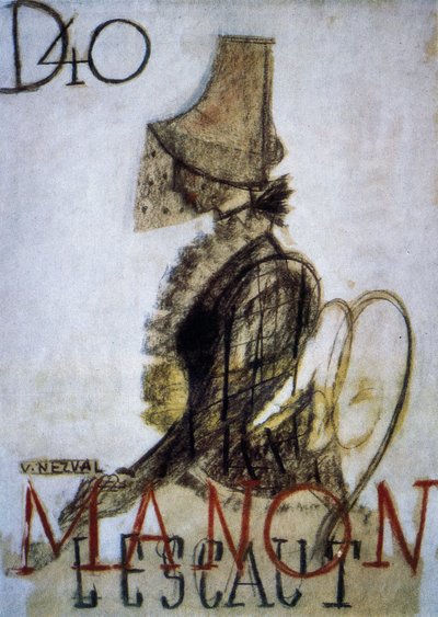 Cartel para el estreno de la ópera Manon Lescaut de Czech School