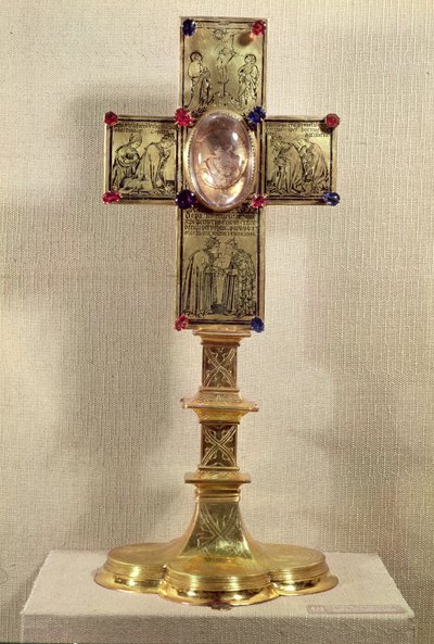 Cruz relicario del Papa Urbano V (1310-70) 1368-78 (oro, cristal y piedras preciosas) de Czech School