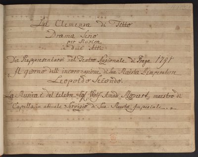 Portada de la partitura La Clemenza di Tito de Czech School