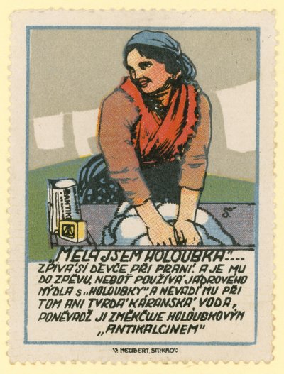 Mujer lavando ropa de Czech School