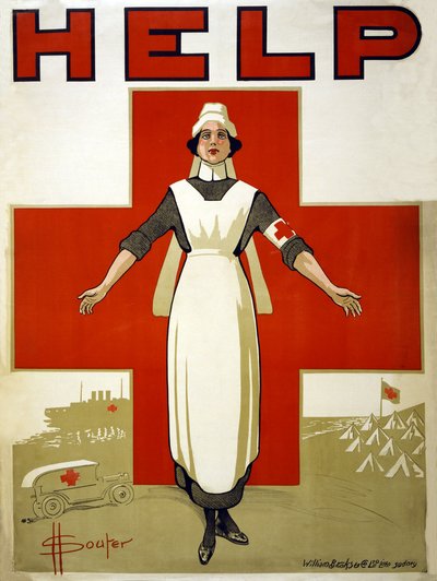 Póster de campaña para la Cruz Roja Australiana, pub. 1914-18 de D. H. Souter