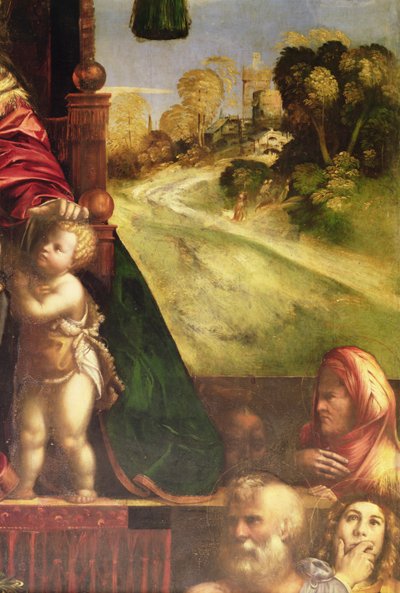 (detalle) del políptico, mostrando el fondo derecho de D. and Garofalo Dossi