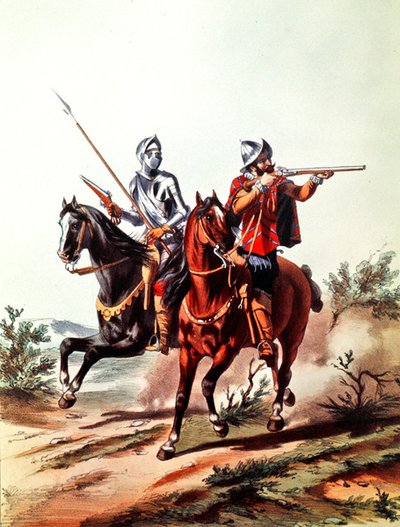 Caballería francesa armada con pistolas de rueda de D. de (after) Noirmort