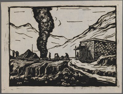 Refinería de acero, c.1945 (xilografía) de Dah Ma