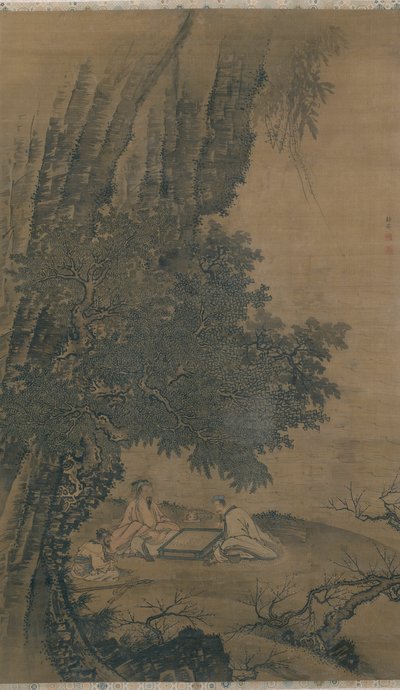 Paisaje con inmortales taoístas jugando Weiqi de Dai Jin