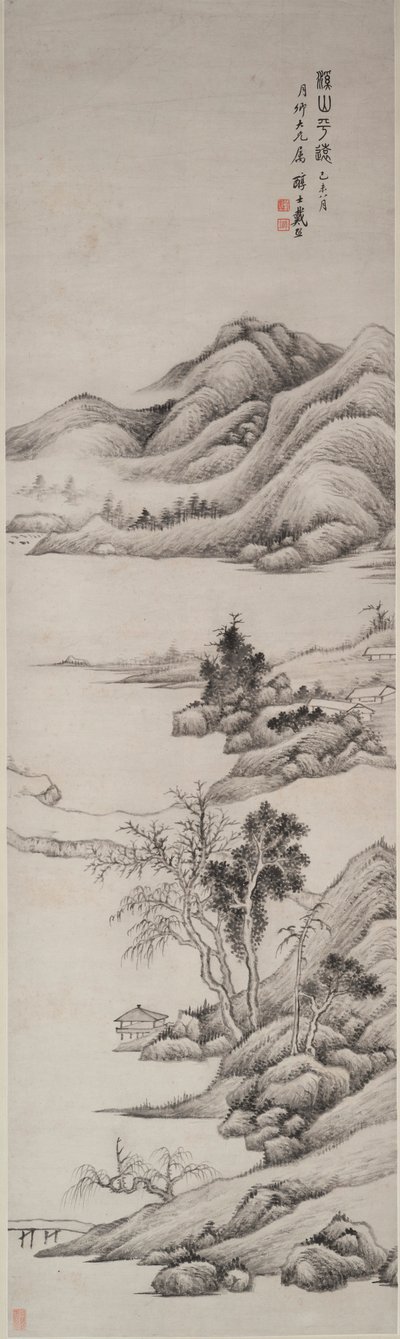 Arroyos y montañas distantes de Dai Xi