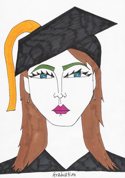 Graduación (rotulador sobre papel) de Daisy de Villeneuve