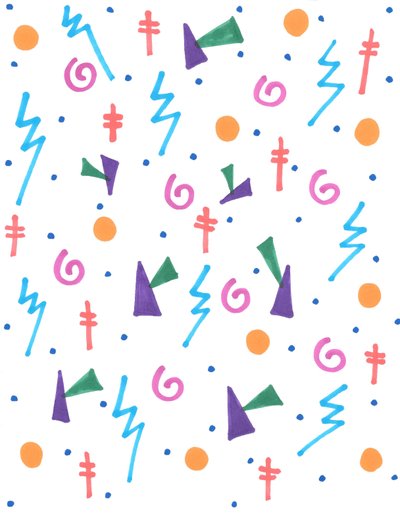 Símbolos, 2017 (rotulador sobre papel) de Daisy de Villeneuve