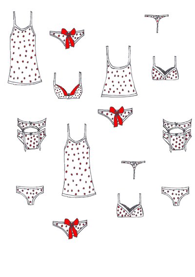 Ropa interior (rotulador sobre papel) de Daisy de Villeneuve