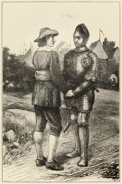 Esperanzado y Cristiano de El progreso del peregrino de este mundo al venidero por John Bunyan (1628-1688) ilustración de Thomas Dalziel (1823-1906) de Dalziel Brothers