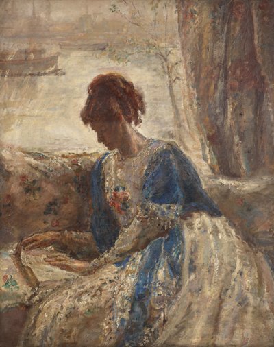 Contre-jour - Mujer sentada en una ventana (anverso) de Dame Ethel Walker