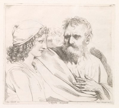 Un joven y un anciano de ojos penetrantes Figura incognita (título sobre objeto) de Damiano Pernati
