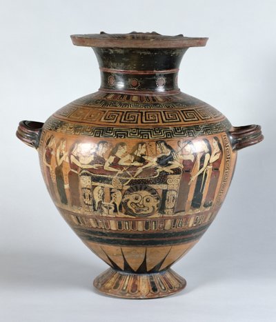 Hidria de figuras negras que representa a las Nereidas llorando a Aquiles, c.560-550 a.C. de Damon Painter