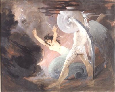 Una escena mitológica (gouache) de Daniel Maclise