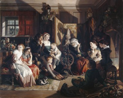 Cuento de una noche de invierno, c.1867 (óleo sobre lienzo) de Daniel (1806 70) Maclise
