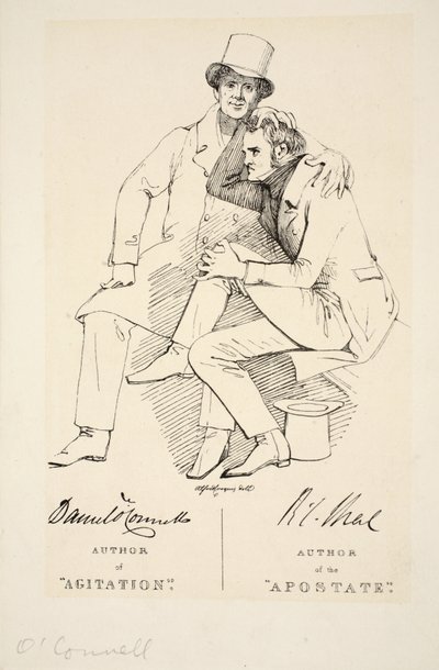 Autor del Apóstata y Autor de la Agitación, c. 1833 (grabado) de Daniel Maclise
