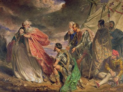Lear y Cordelia, c.1843 (acuarela) de Daniel Maclise