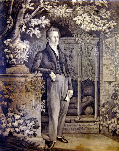 Retrato de Richard Sainthill, c.1820-c.1850 (lápiz sobre papel) de Daniel Maclise