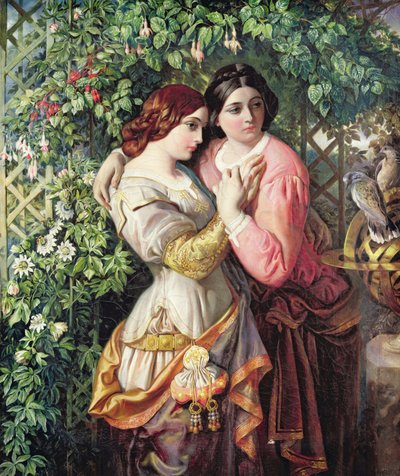 Rosalind y Celia, c.1845 (óleo sobre lienzo) de Daniel Maclise
