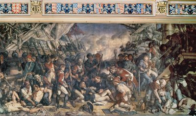 La muerte de Nelson, detalle de la cubierta inferior del Victory de Daniel Maclise