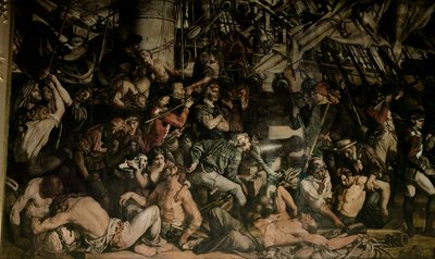 La muerte de Nelson, detalle de la cubierta inferior del Victory de Daniel Maclise