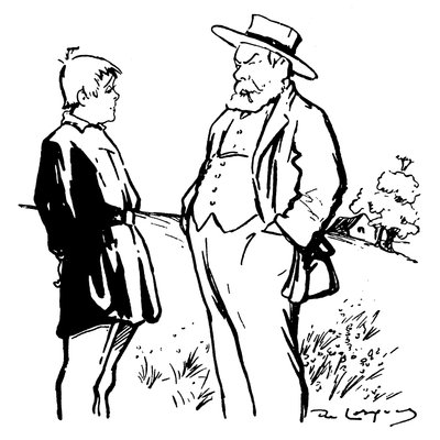 Ilustración para la obra producida por Jules Renard de su novela “Cabeza de Zanahoria” de Daniel de Losques