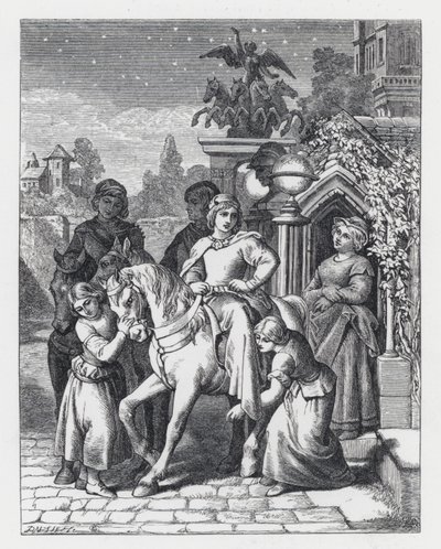 Ilustración para el poema de Tennyson, La Princesa de Daniel (after) Maclise