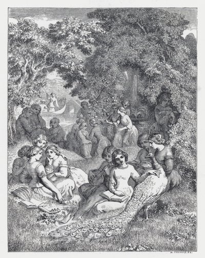 Ilustración para el poema de Tennyson, La Princesa de Daniel (after) Maclise