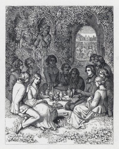 Ilustración para el poema de Tennyson, La Princesa de Daniel (after) Maclise
