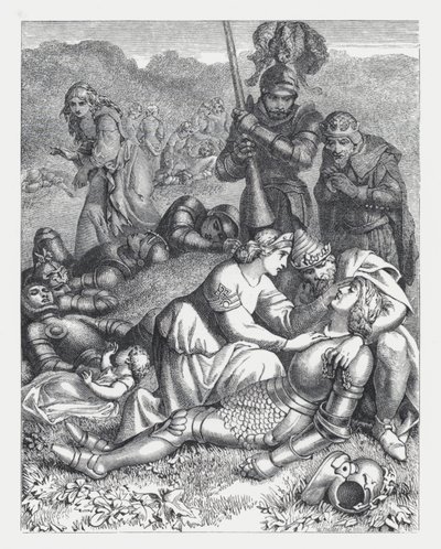 Ilustración para el poema de Tennyson, La Princesa de Daniel (after) Maclise
