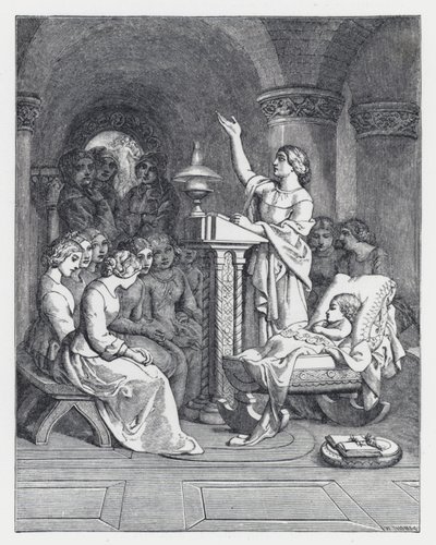 Ilustración para el poema de Tennyson, La Princesa de Daniel (after) Maclise