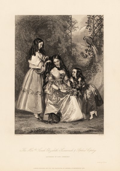 Sarah Elizabeth, Susannah y Sophia Copley, hijas de John Copley de Daniel (after) Maclise