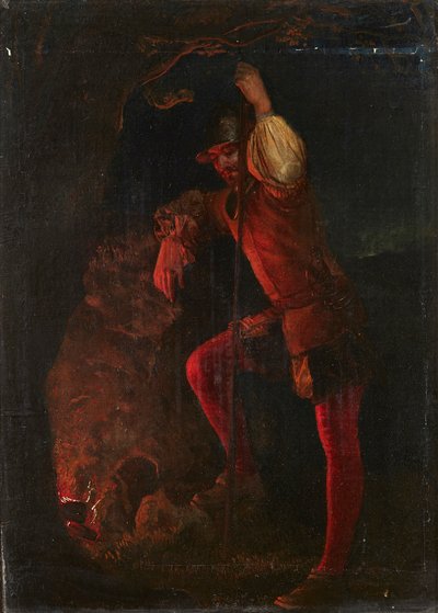 Un momento de descanso (óleo sobre tabla) de Daniel (follower of) Maclise