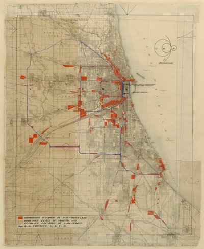 Plan de Chicago, Chicago, Illinois, Diagrama de circuitos ferroviarios de Daniel Burnham