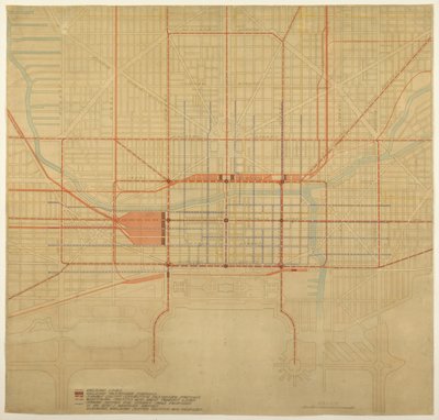 Placa 80 del Plan de Chicago, 1909: Chicago. Diagrama del centro de la ciudad, mostrando la propuesta... de Daniel Burnham