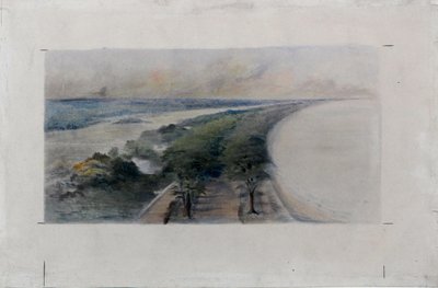 Parque South Shore, Chicago, Illinois, boceto de diseño, c. 1896 de Daniel Burnham