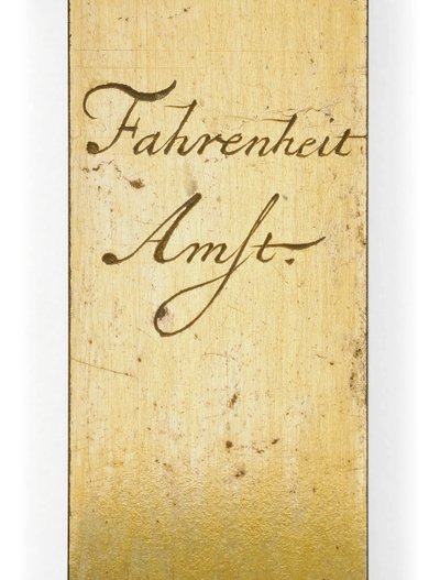 Escala de termómetro firmada de Daniel Gabriel Fahrenheit