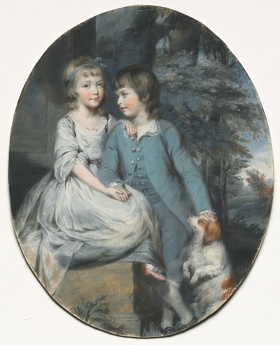 Cropley Ashley-Cooper, luego 6º Conde de Shaftesbury, con su hermana, c. 1776 de Daniel Gardner