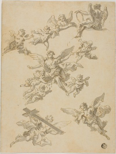 Bocetos de ángeles y putti de Daniel Gran
