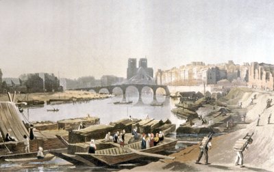 Notre Dame, Isla de la Cité, Isla de San Luis y Puente de la Tournelle de Daniel Havell