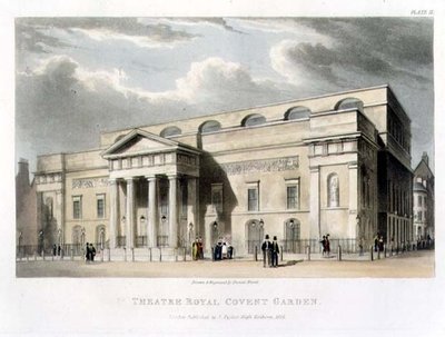 Teatro Real, Covent Garden, en Londres, diseñado por Robert Smirke en 1809 de Daniel Havell