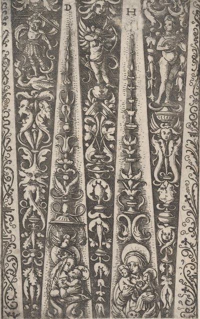 Diseño para los Canales de Armadura Acanalada, ca. 1515 de Daniel Hopfer