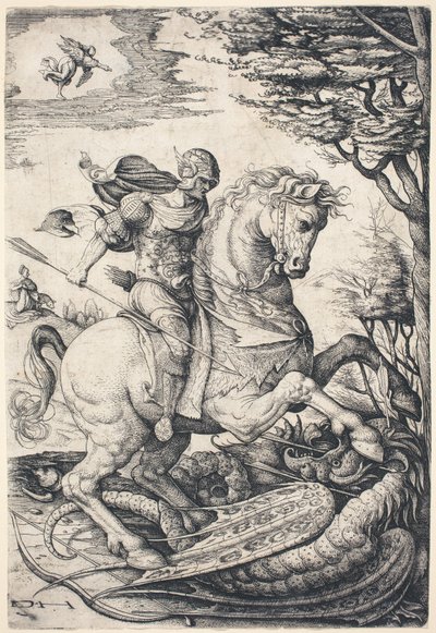 San Jorge a Caballo Matando al Dragón de Daniel Hopfer