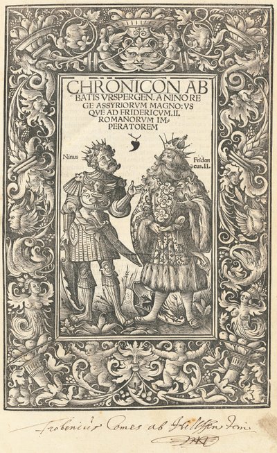 Crónica del Abad de Urspergen de Daniel Hopfer and Burchardus Biberacensis, Provost of Ursperg