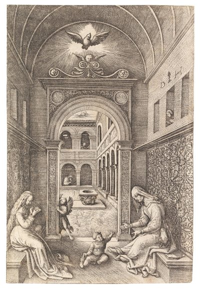 La Virgen y el Niño con Santa Ana, c. 1500 de Daniel Hopfer the Elder