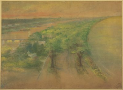 Lámina 50 A del Plan de Chicago 1909: Chicago. Vista del Parque Propuesto en la Costa Sur Mirando al Noroeste hacia la Ciudad. de Daniel Hudson Burnham